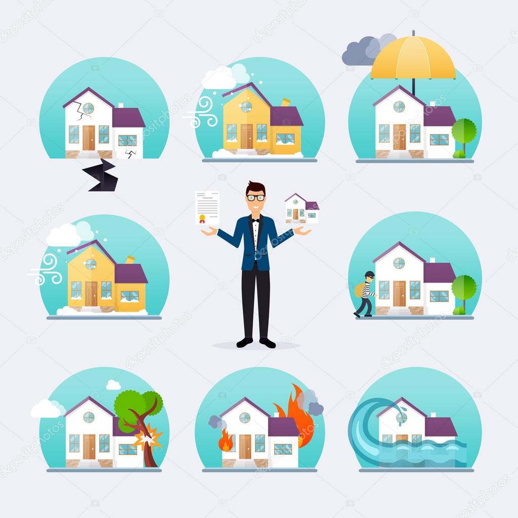 House insurance business service icons
