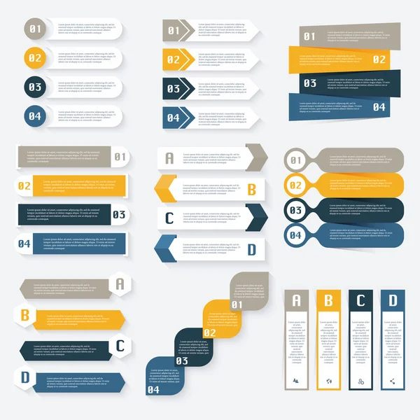 Conjunto de plantilla de diseño de infografías — Archivo Imágenes Vectoriales