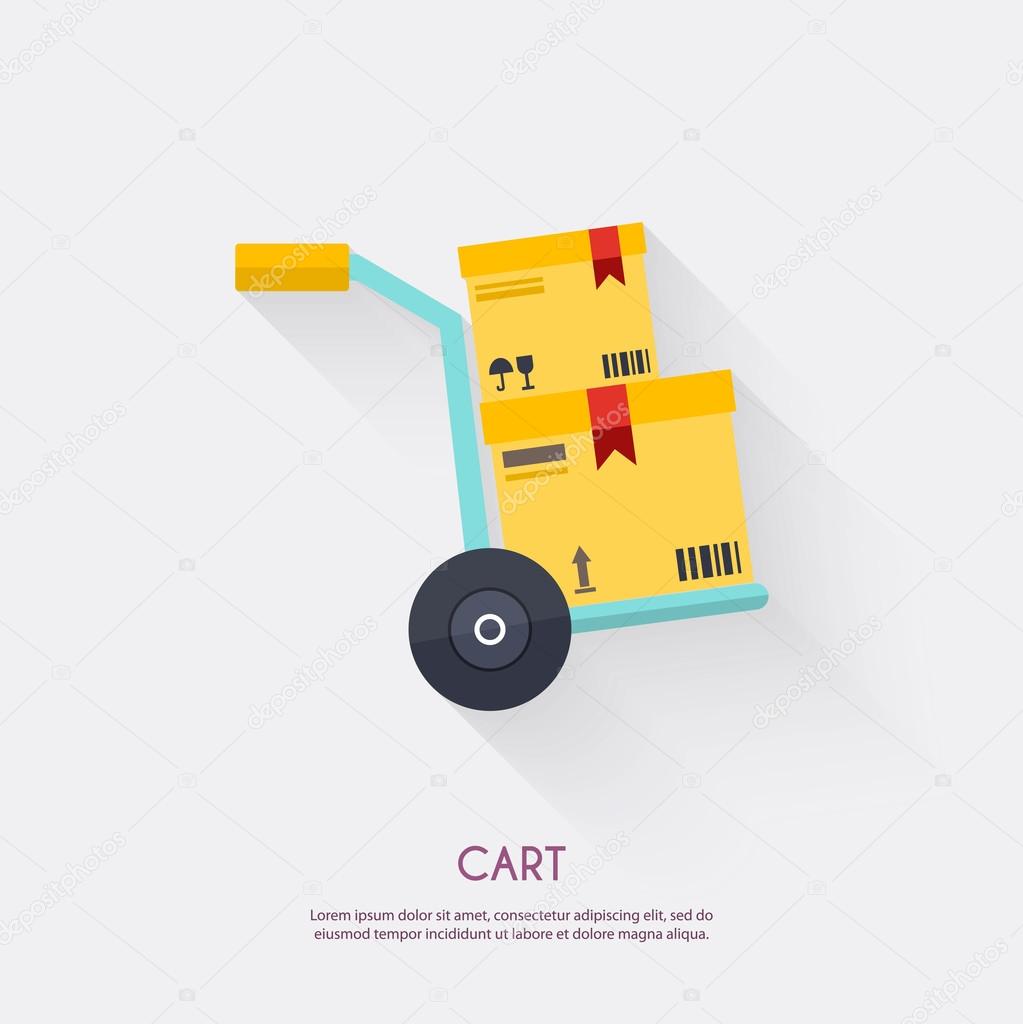 Cart. Warehouse icon logistic blank and transportation, storage vector illustration.