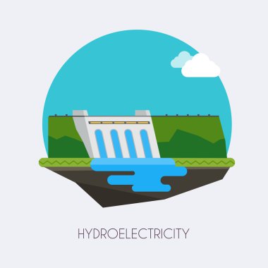 Hydroelectric power station clipart