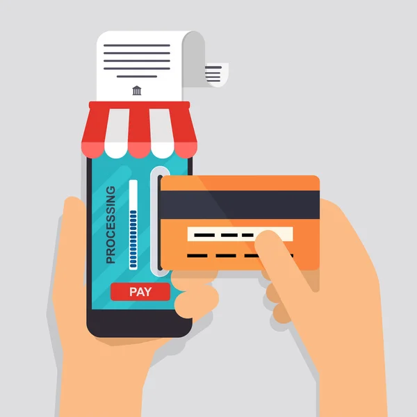 Concept de paiement en ligne et mobile . — Image vectorielle