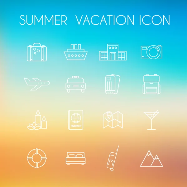 Iconos vacaciones de verano — Vector de stock