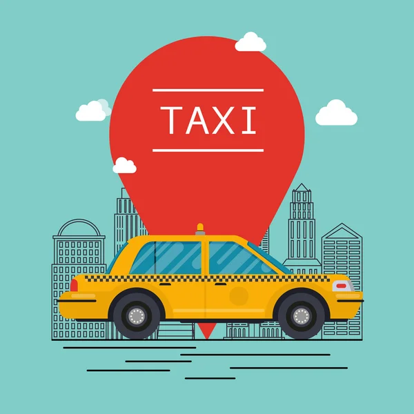 Taxi coche ilustración — Vector de stock