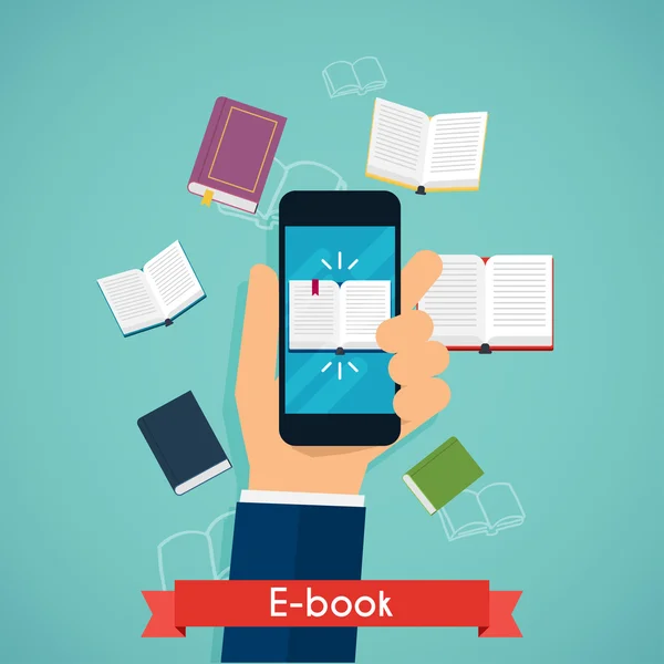 Digital book reading — Stock Vector