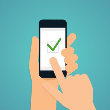 El ile onay app mobil akıllı telefon tutarak