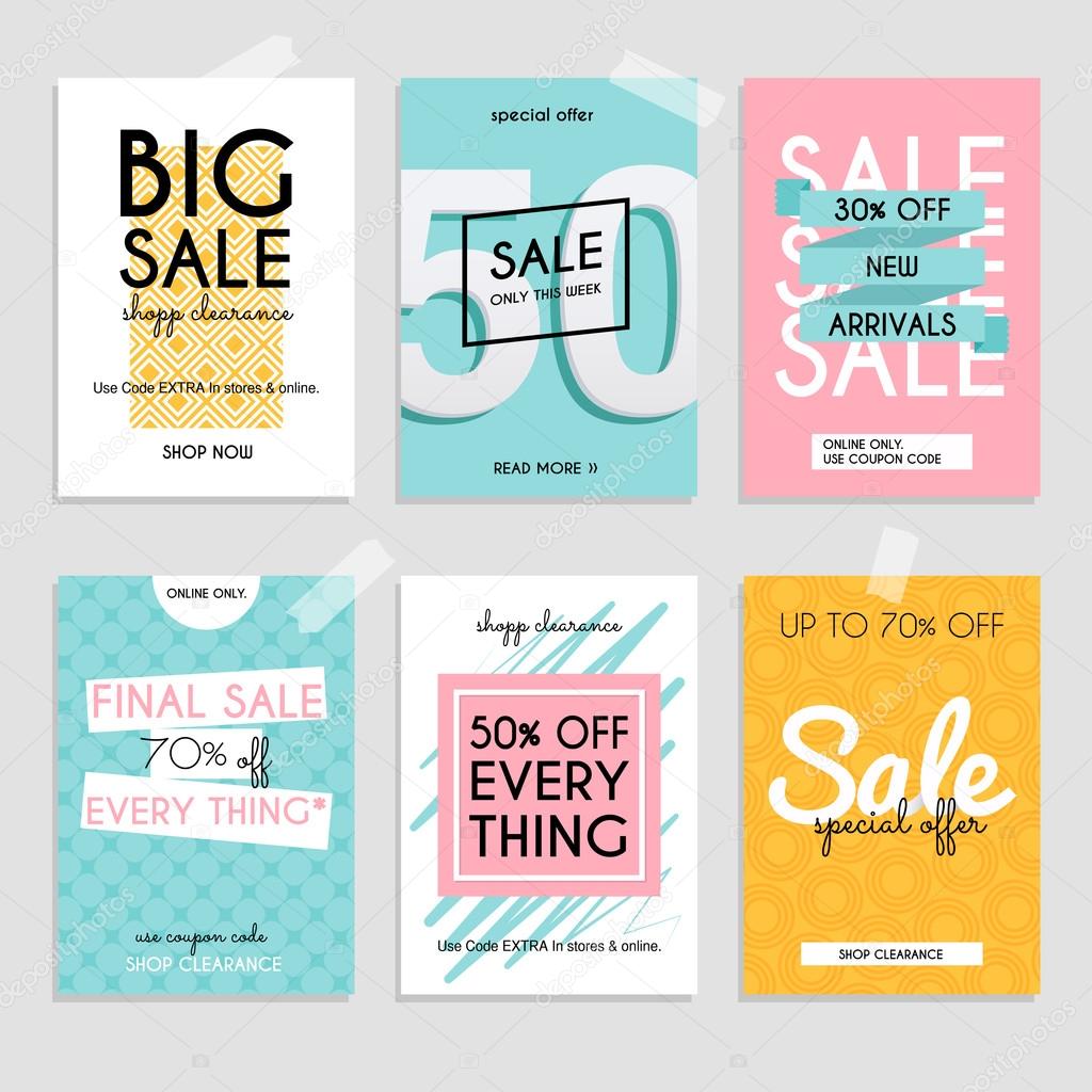 Set of sale banners design