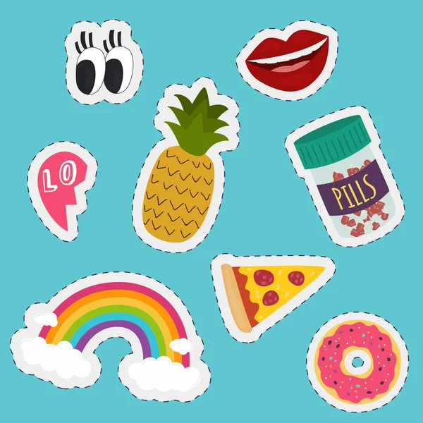 Set van kleurrijke stickers — Stockvector