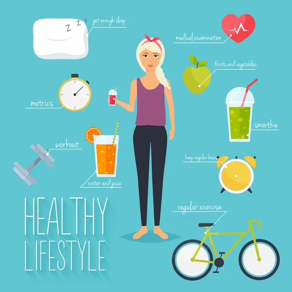 Infografías de estilo de vida saludable — Vector de stock