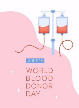 Dünya Kan Bağışı Günü vektör arkaplanı.