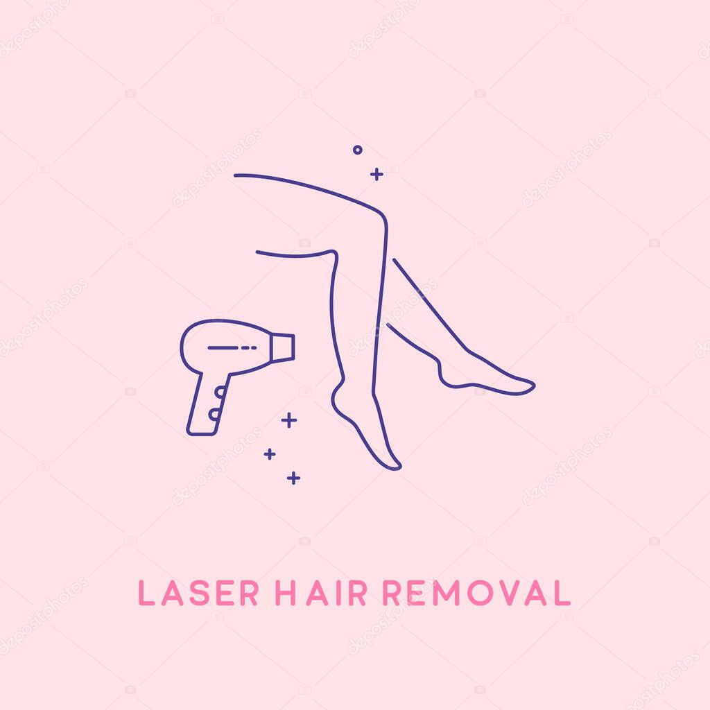 Hair removal cosmetology procedure. Cosmetology concept. Legs laser hair removal, depilation.