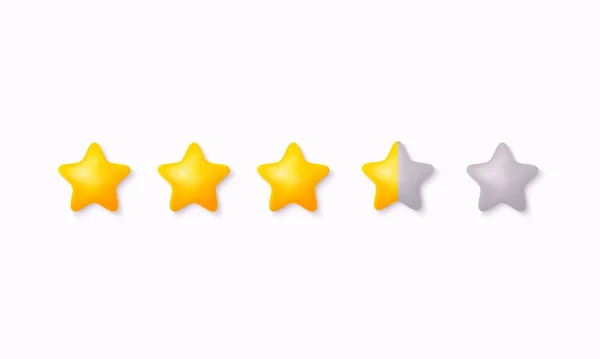 Rating Stars Icon Review Product Collection Icon Design Game Banner — Stock Vector