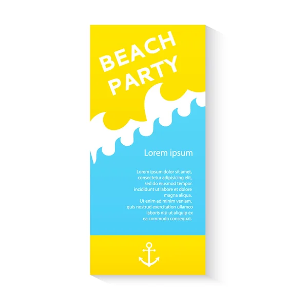 Verão praia festa vetor cartaz modelo de folheto com abundância de t —  Vetores de Stock