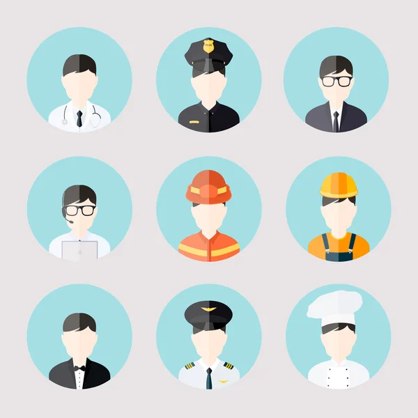 Set di icone piatte per utenti business Avatar — Vettoriale Stock