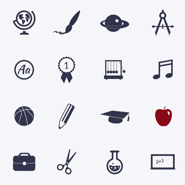 Conjunto de iconos escolares y educativos — Vector de stock