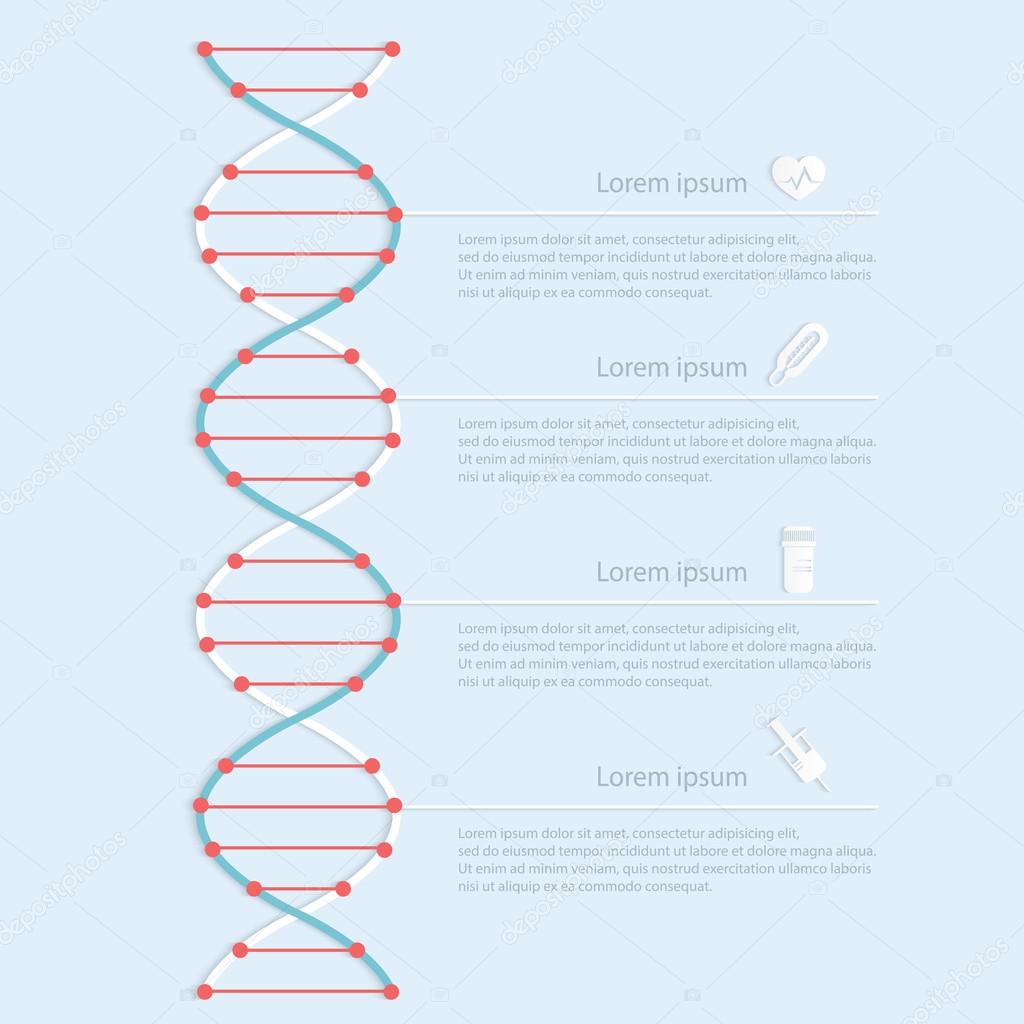 DNA banner, science infographics.