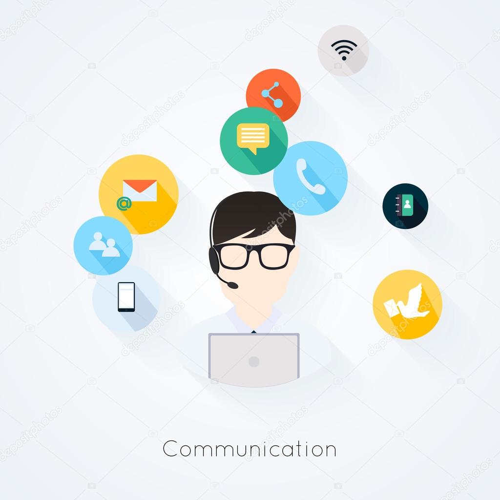 Business customer care service icons