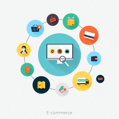 E-ticaret düz poster