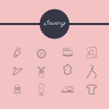 İğne işi Icons set