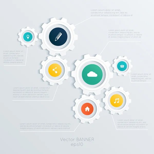 Conexión rueda dentada, trabajo en equipo — Vector de stock