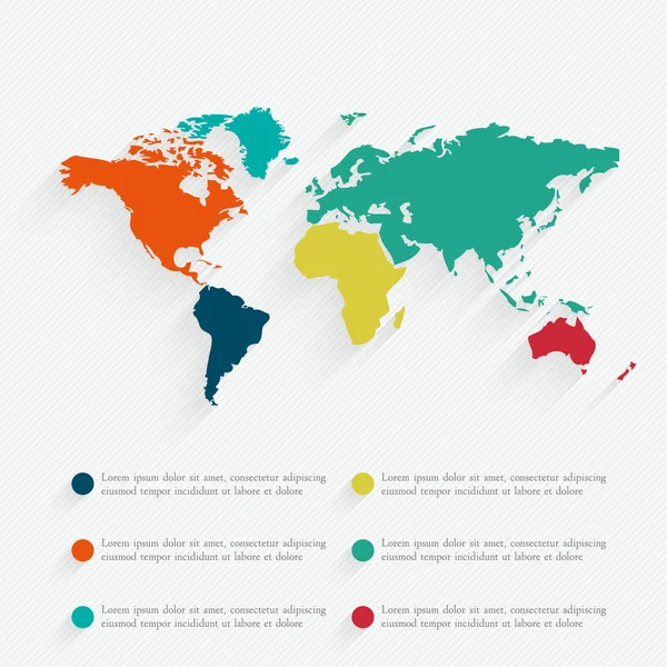 세계 지도와 정보 그래픽 — 스톡 벡터
