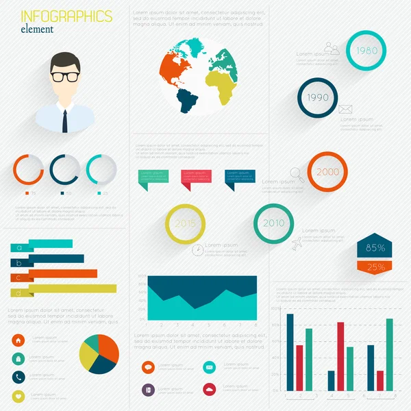 Set di modelli di design infografico — Vettoriale Stock