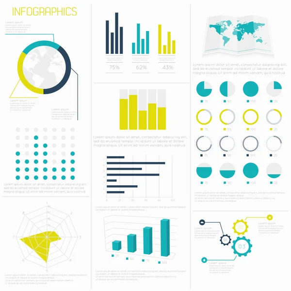 Templat Desain Infografis - Stok Vektor