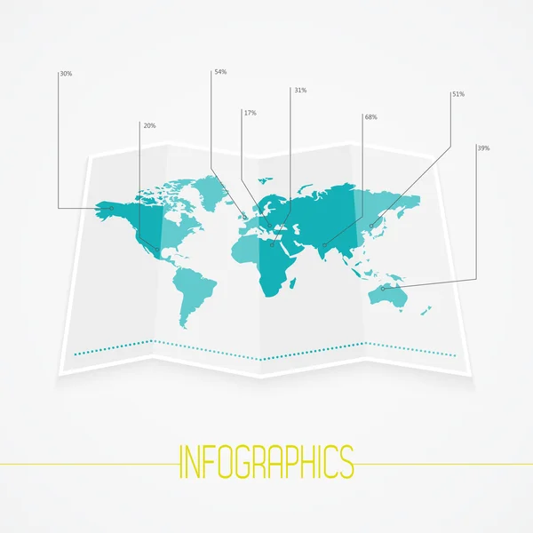 Wereld kaart infographics — Stockvector