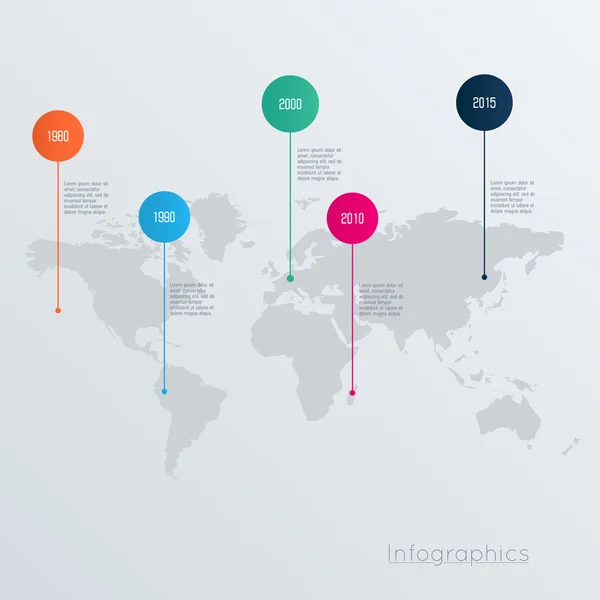 Mapa del mundo e infografía — Vector de stock