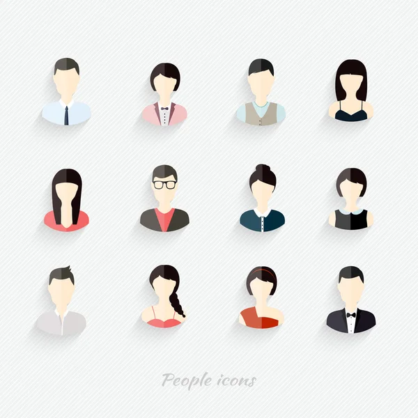 Personnes Collection d'icônes plates — Image vectorielle