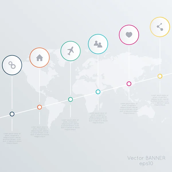 Mapa info grafika — Stockový vektor