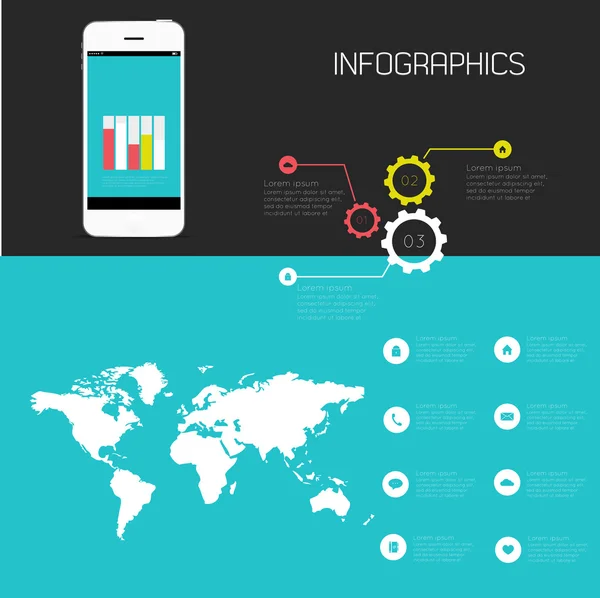 Infografía de la industria informática — Vector de stock