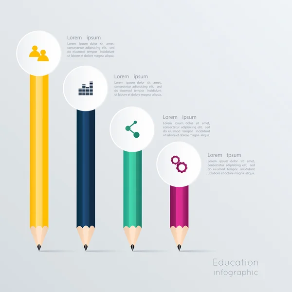 Modèle avec bannière de ruban de crayon — Image vectorielle