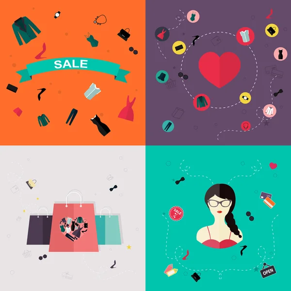 Icons for beauty and shopping — 图库矢量图片