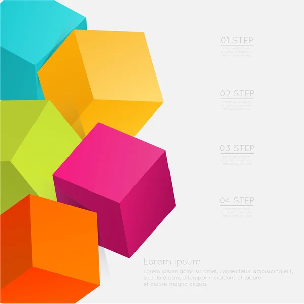 3d cubo diseño web — Vector de stock