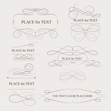 Kaligrafi öğeleri kümesi