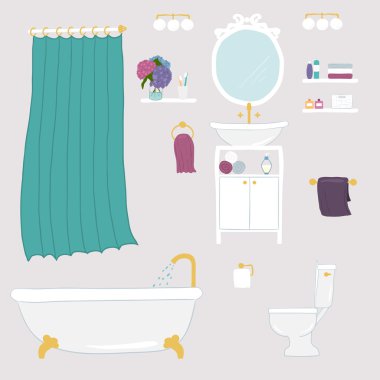 Banyo ve vücut temizliği simgeler
