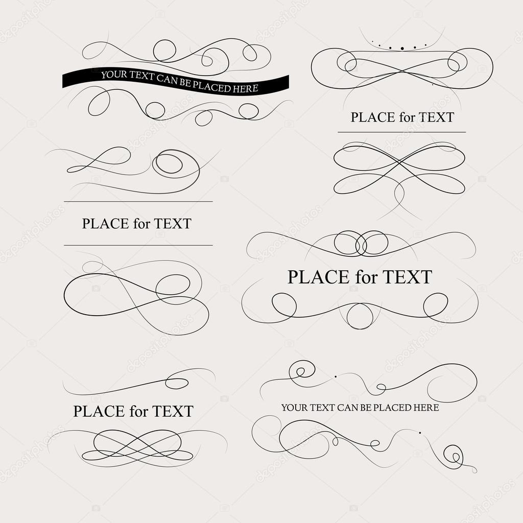 Set of calligraphic elements