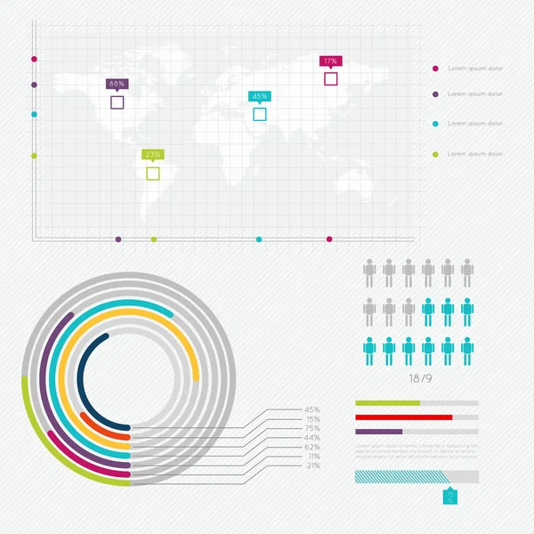 Ensemble de modèles d'infographie chronologique — Image vectorielle