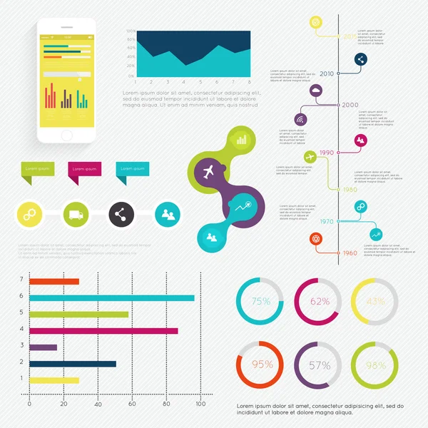 Meg a infographic design sablonok — Stock Vector