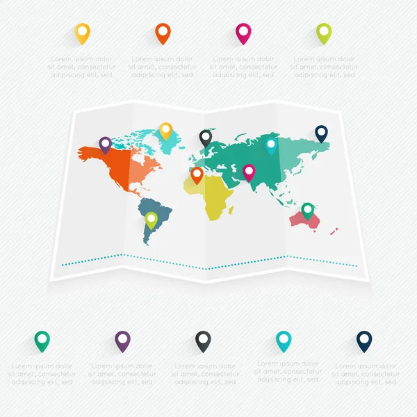 Mapa info gráfico — Vector de stock