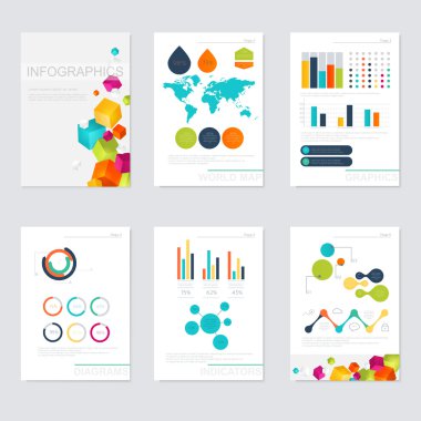 Düz stil infographics öğeleri kümesi