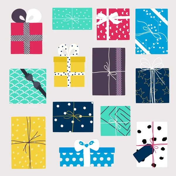 Gift boxes in crafting paper — Stock Vector