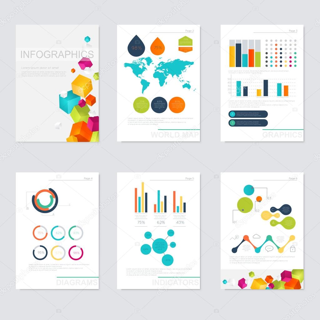 Set of infographics elements in flat style