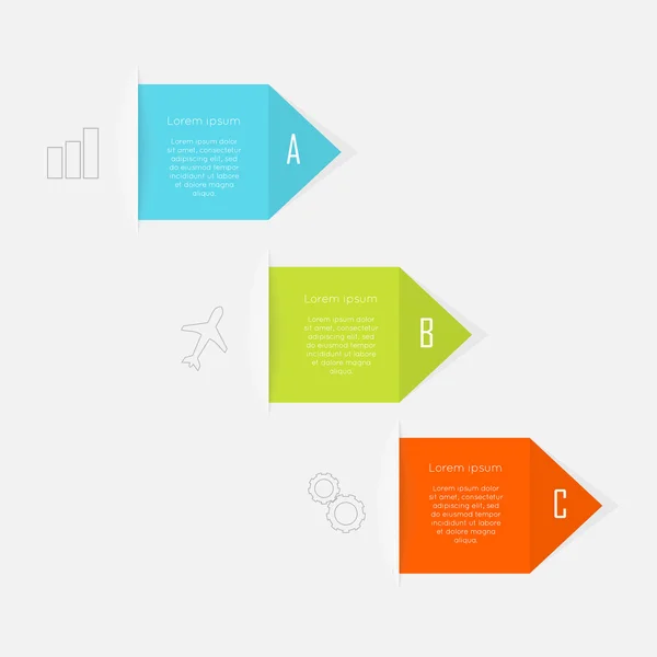 Grafik-Vorlage für Geschäftsinformationen mit Symbolen — Stockvektor