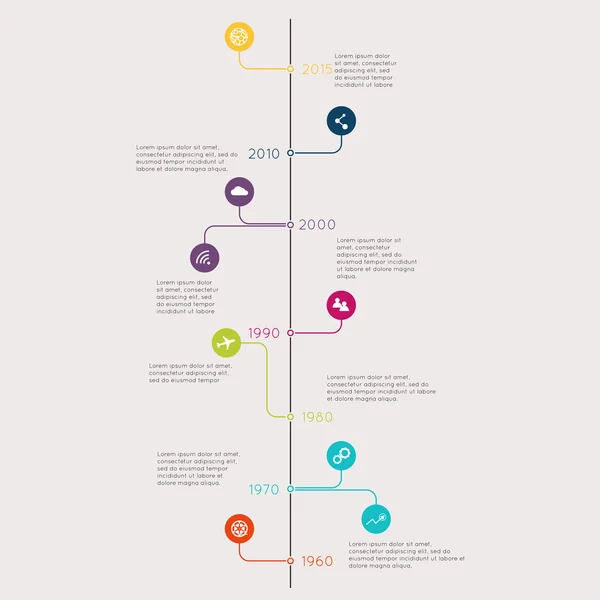 Conjunto de Modelos Infográficos da Linha do Tempo — Vetor de Stock