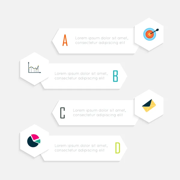 Grafik-Vorlage für Geschäftsinformationen mit Symbolen — Stockvektor