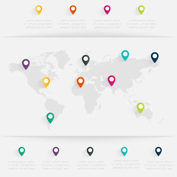 Mapa info gráfico — Vector de stock