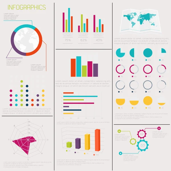 Conjunto de modelos de design infográfico — Vetor de Stock