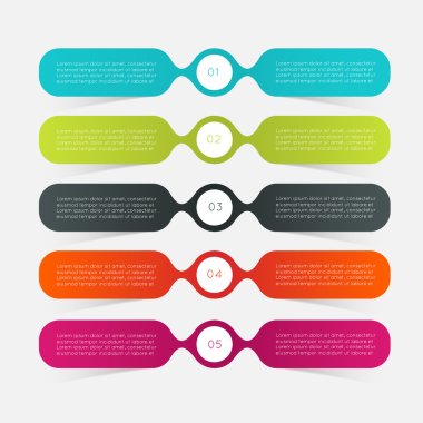 Colorful info graphics, trendy colors