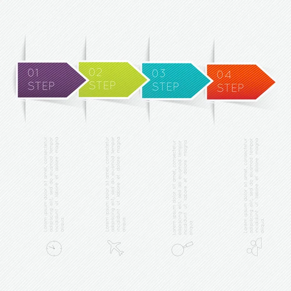 Plantilla gráfica de información comercial con iconos — Vector de stock